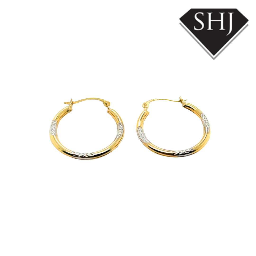9ct Yellow & White Gold Hoops