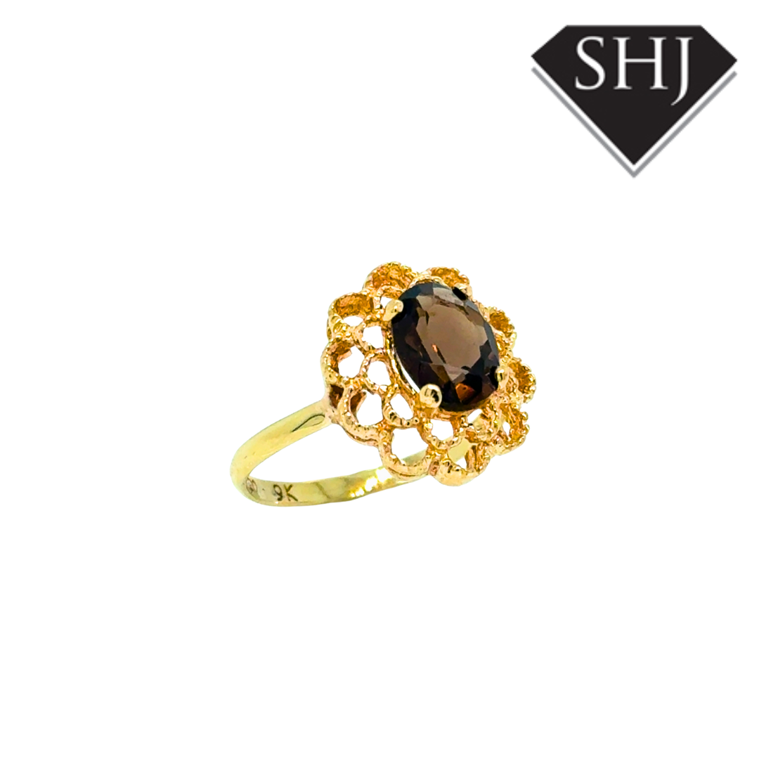9ct Yellow Gold Smokey Quartz Ring