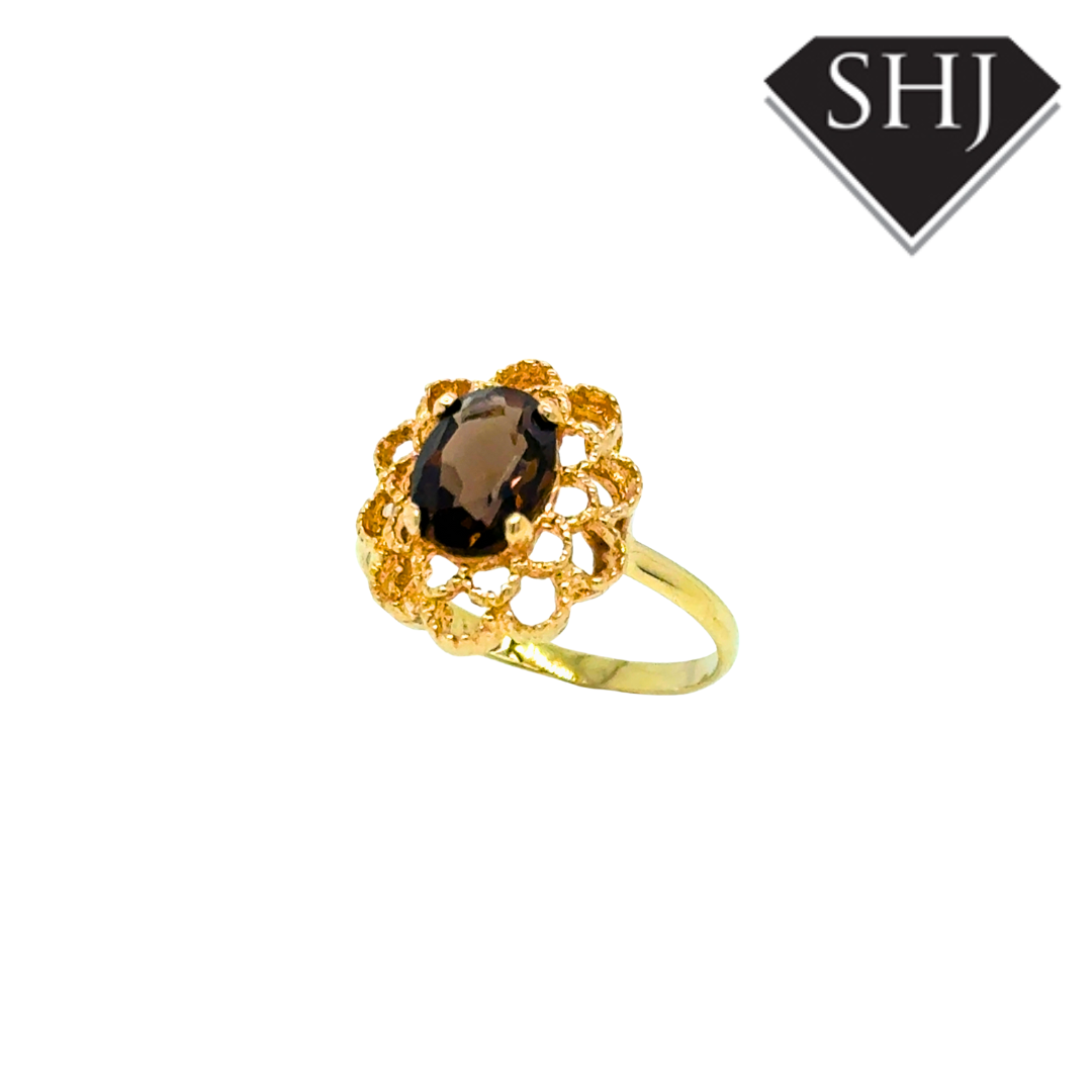 9ct Yellow Gold Smokey Quartz Ring