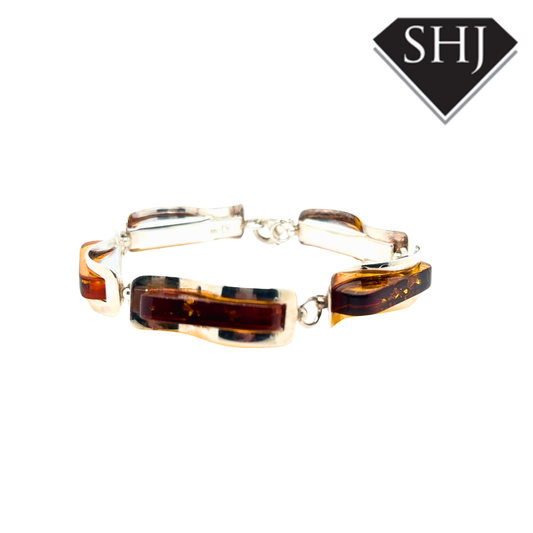 Silver Amber Bracelet