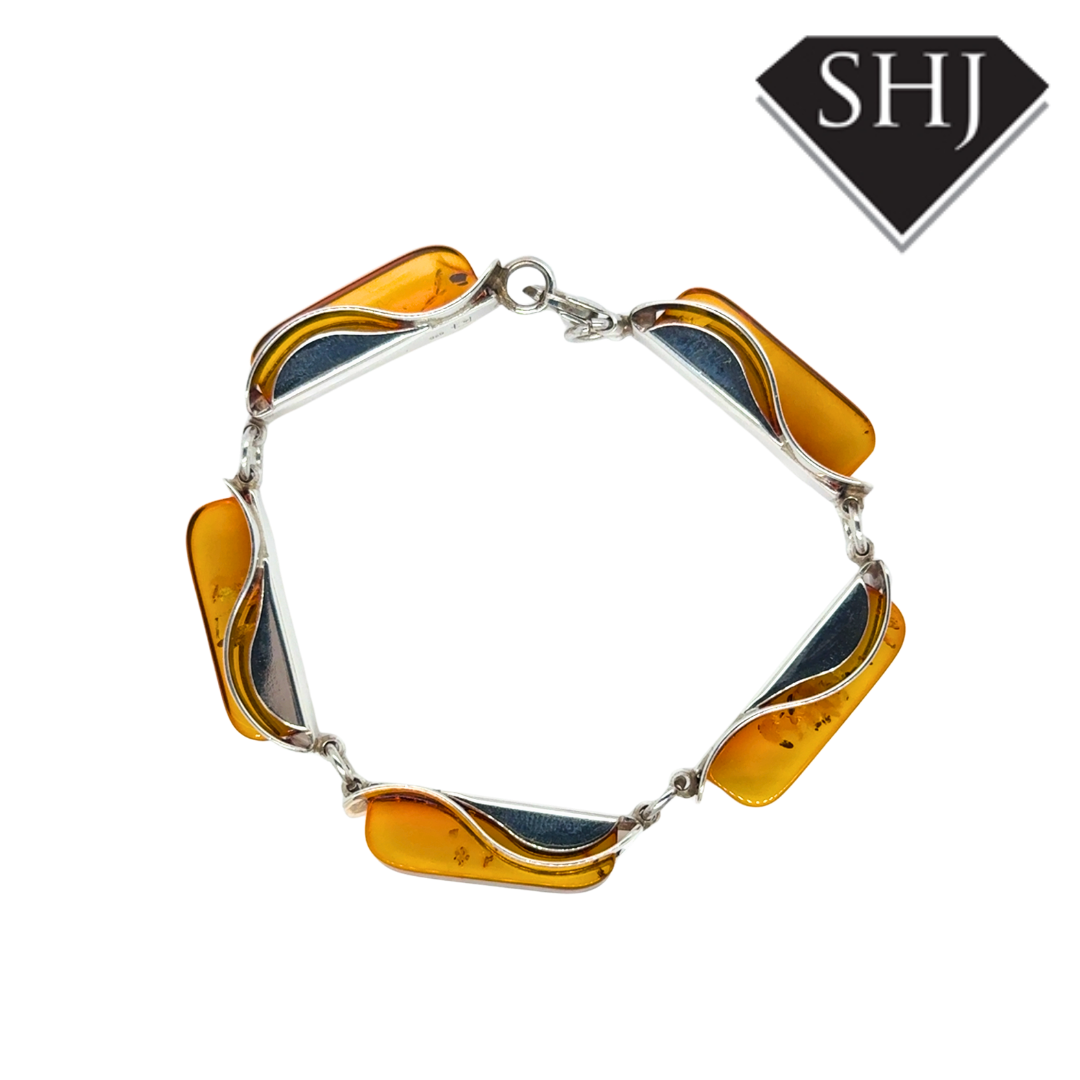 Silver Amber Bracelet
