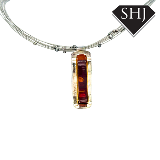 Silver Amber Necklace