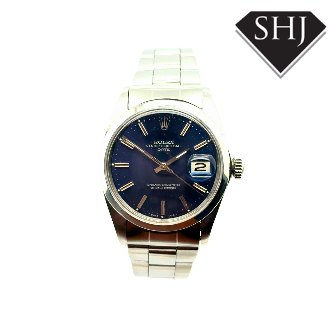 Rolex Date Stainless Steel Blue Dial 1965