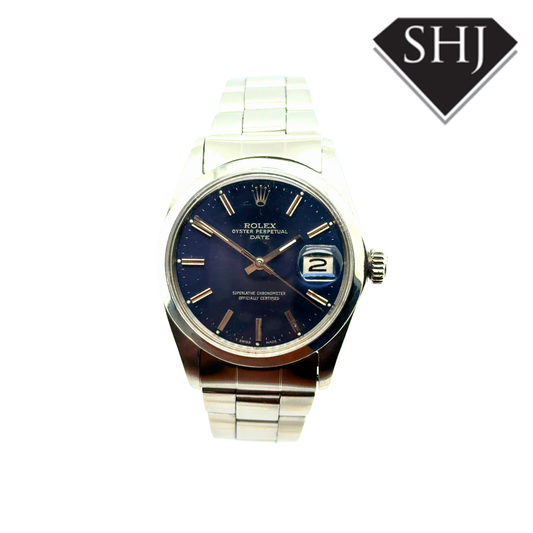 Rolex Date Stainless Steel Blue Dial 1965