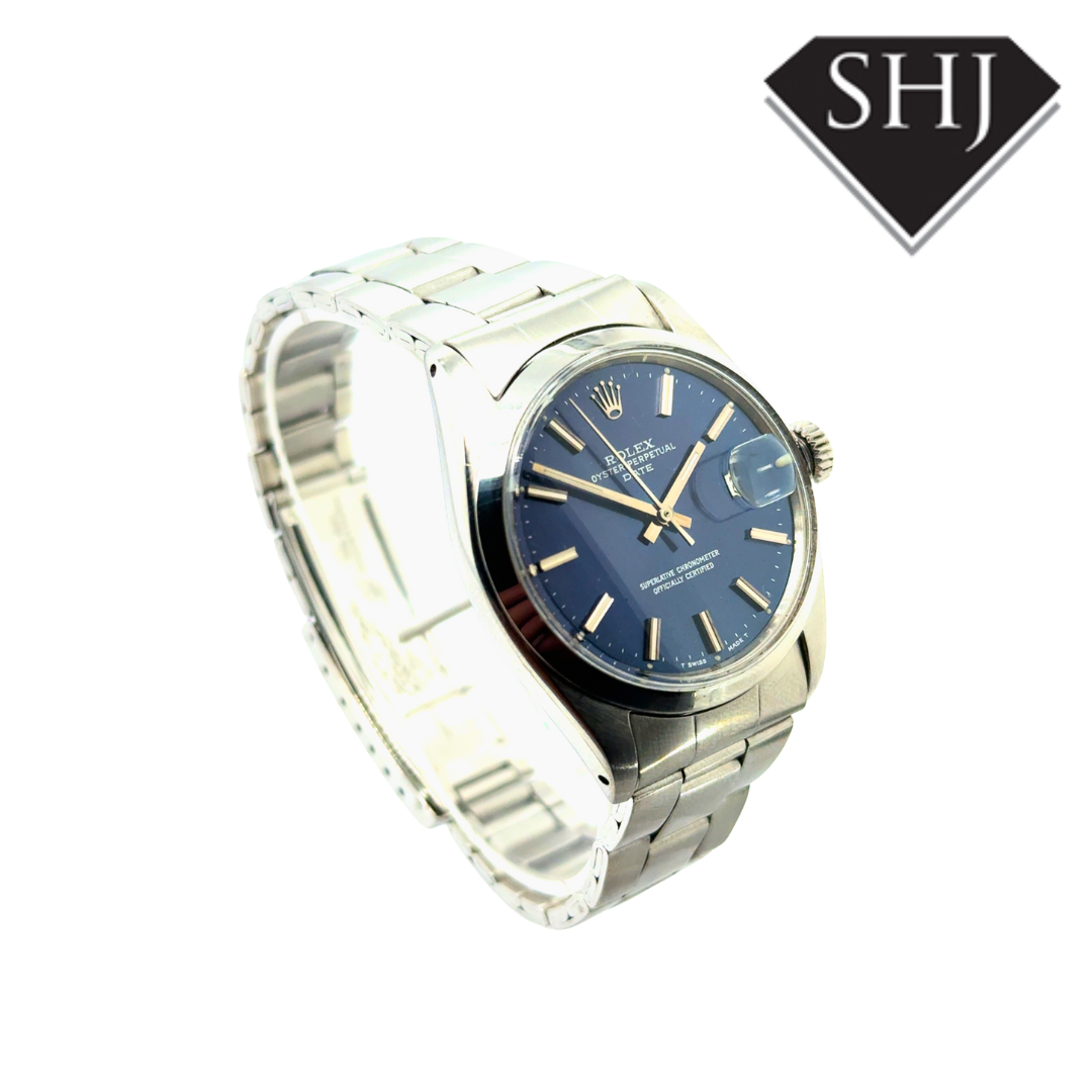 Rolex Date Stainless Steel Blue Dial 1965