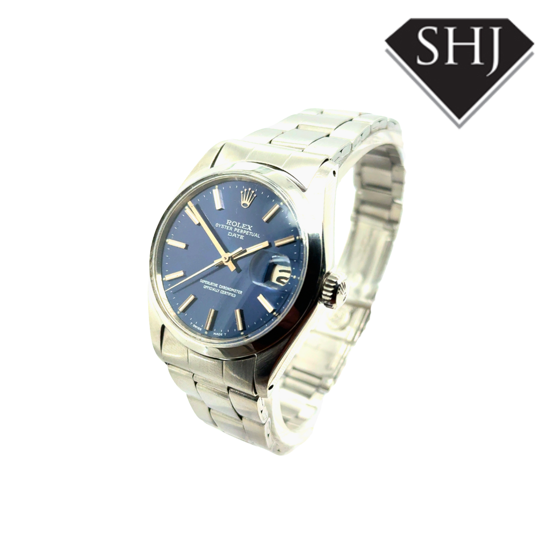 Rolex Date Stainless Steel Blue Dial 1965