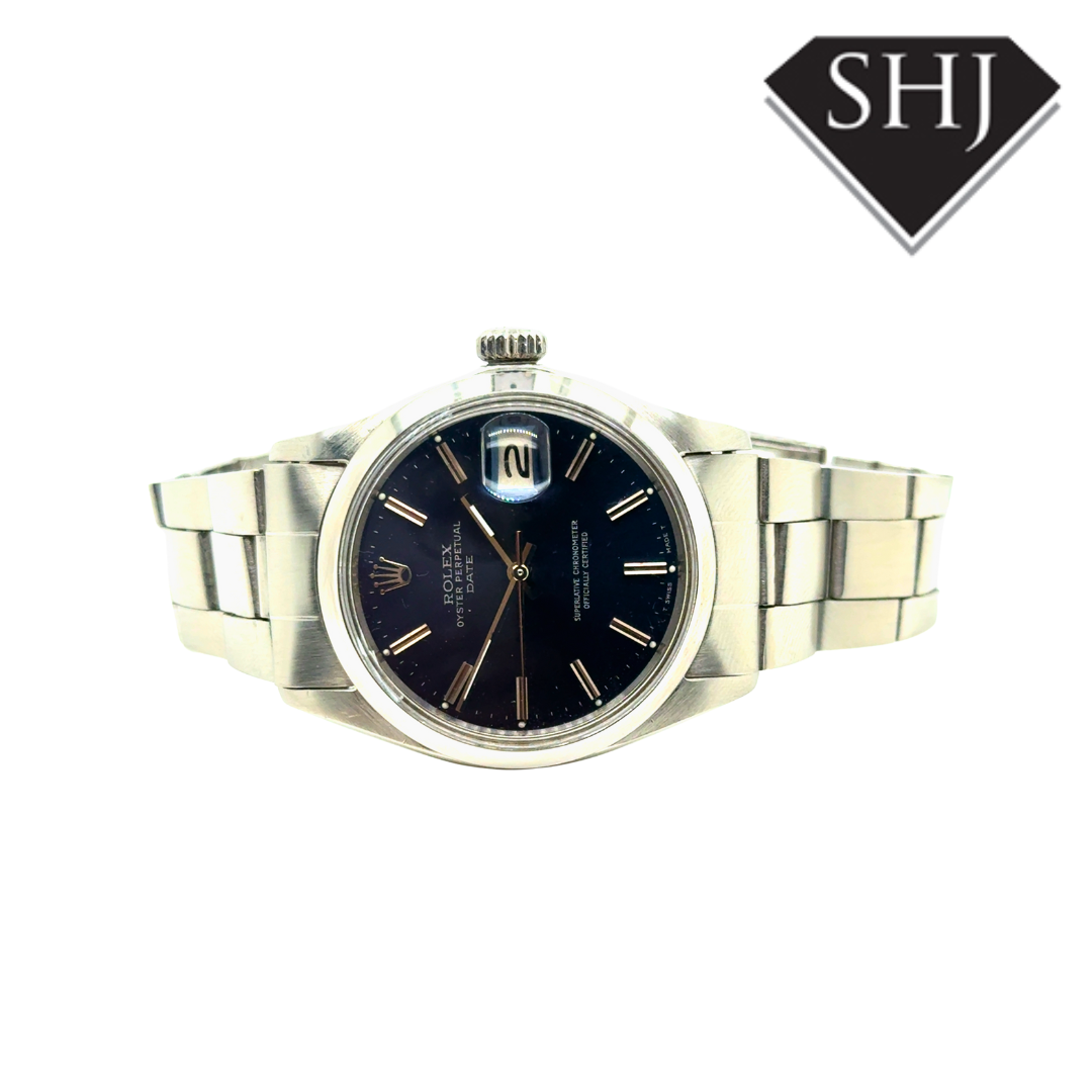 Rolex Date Stainless Steel Blue Dial 1965