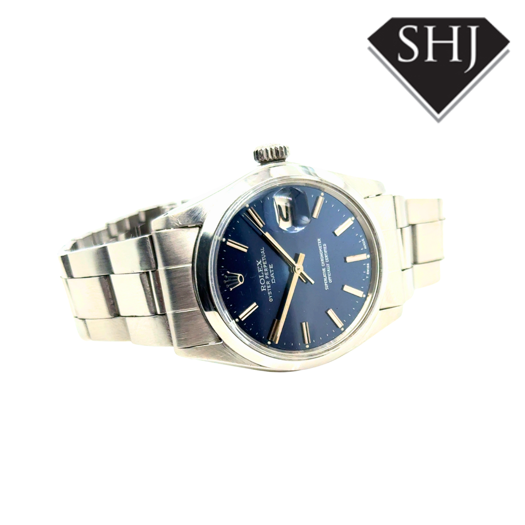 Rolex Date Stainless Steel Blue Dial 1965