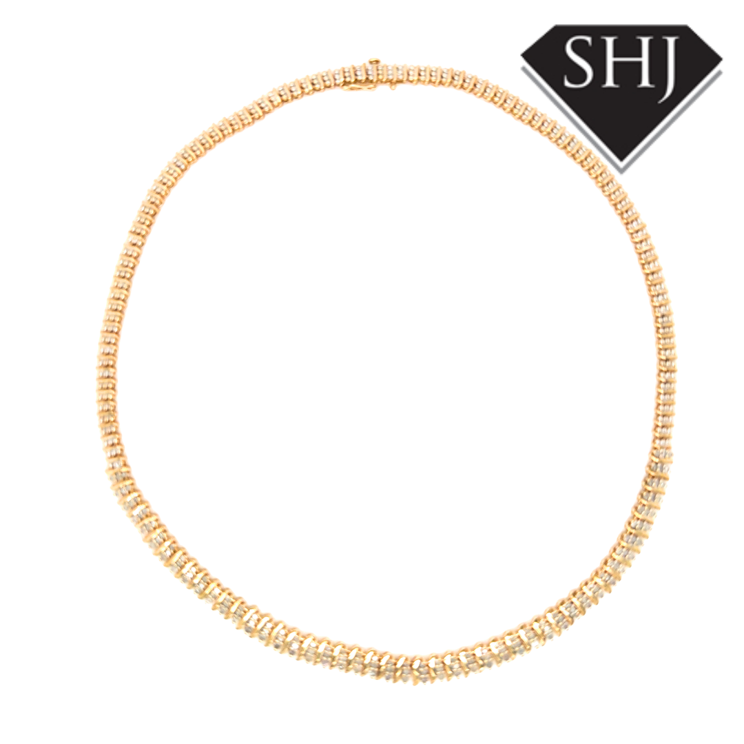 9ct Yellow Gold 2.00ct Diamond 26g 16" Necklace