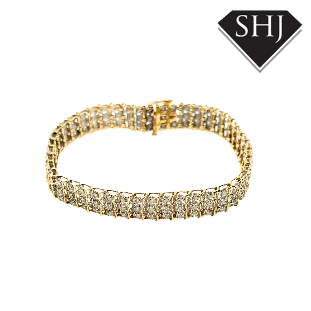 9ct Yellow Gold 1.50ct Diamond Bracelet