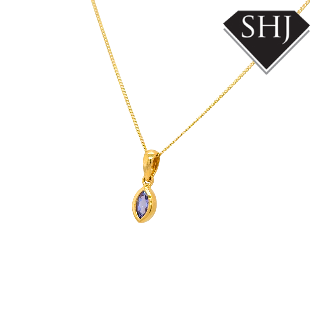 18ct Yellow Gold Tanzanite Pendant