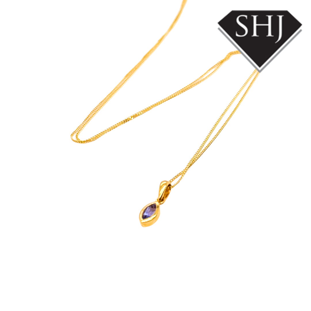 18ct Yellow Gold Tanzanite Pendant