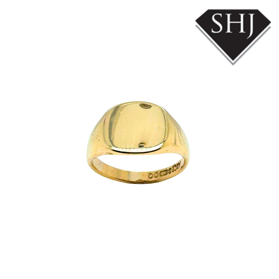 9ct Yellow Gold Cushion Signet Ring