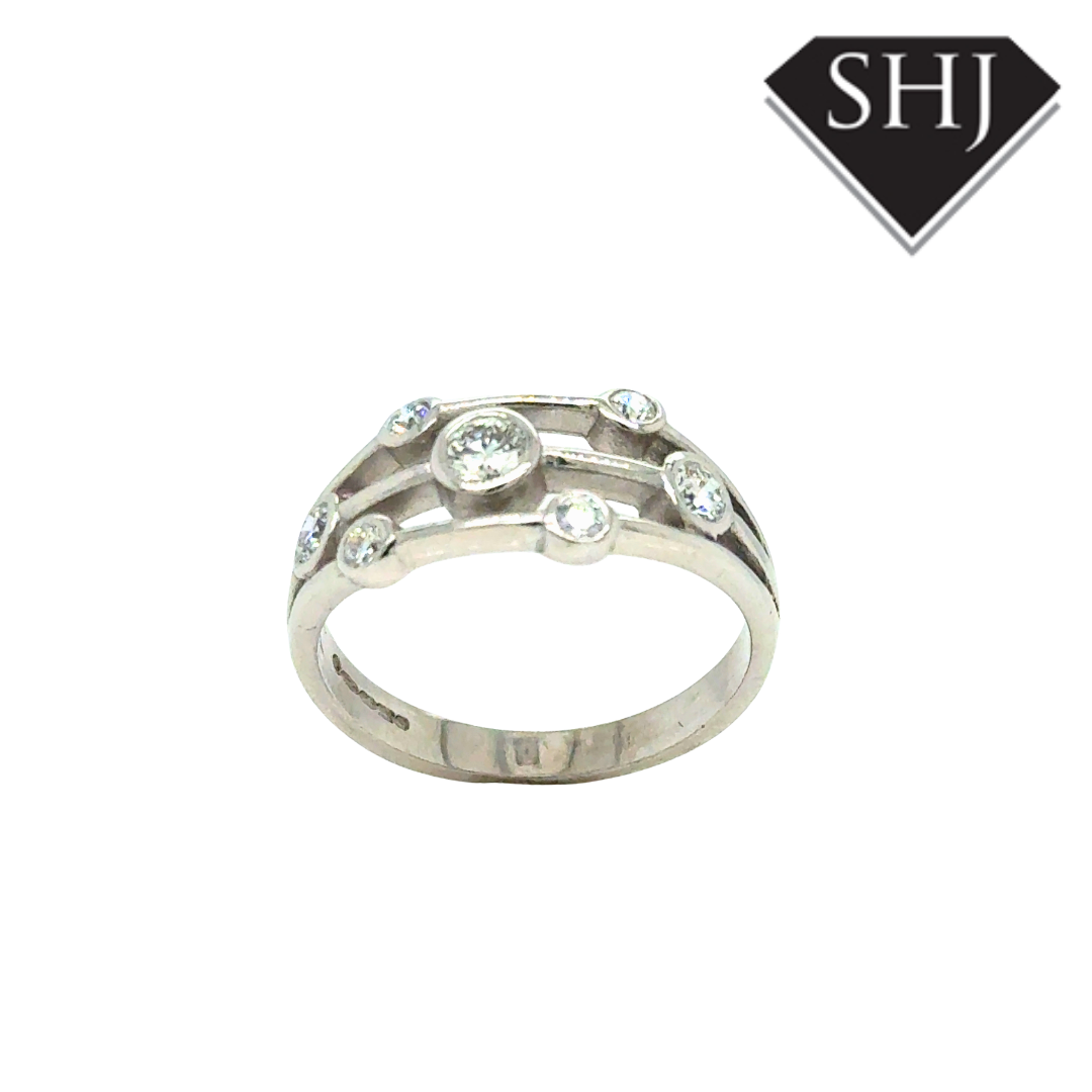 18ct White Gold 0.40ct Diamond Bubble Ring
