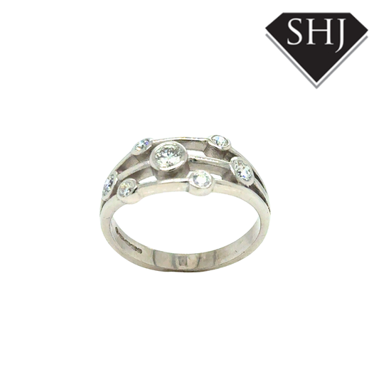 18ct White Gold 0.40ct Diamond Bubble Ring