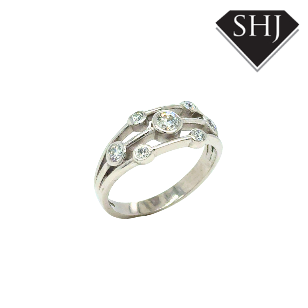 18ct White Gold 0.40ct Diamond Bubble Ring