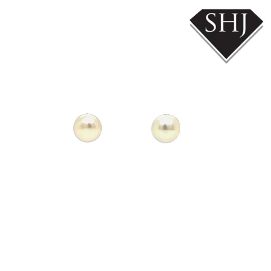 Silver Pearl Stud Earrings