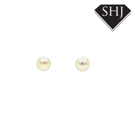 Silver Pearl Stud Earrings