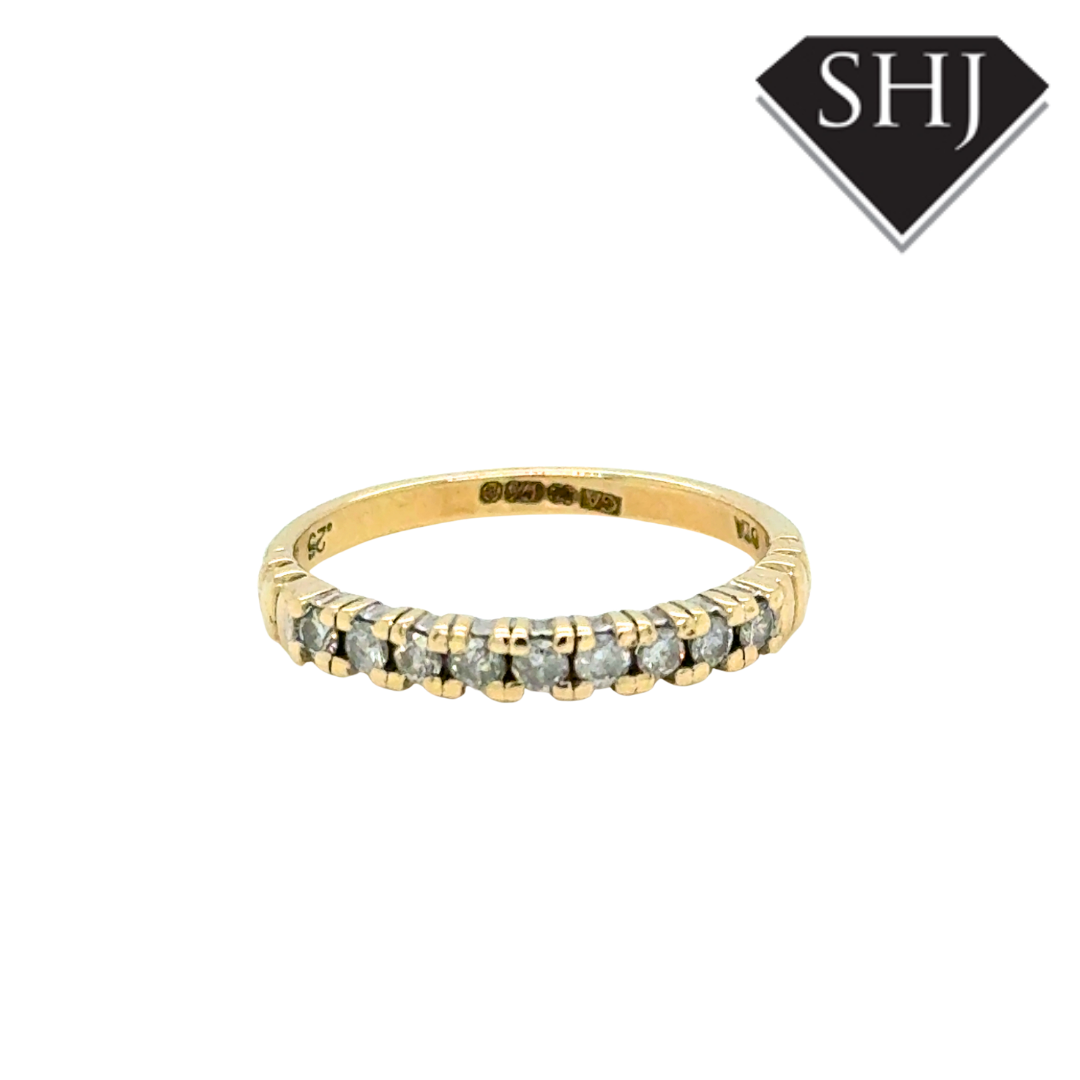 9ct Yellow Gold 0.25ct Diamond Eternity Ring