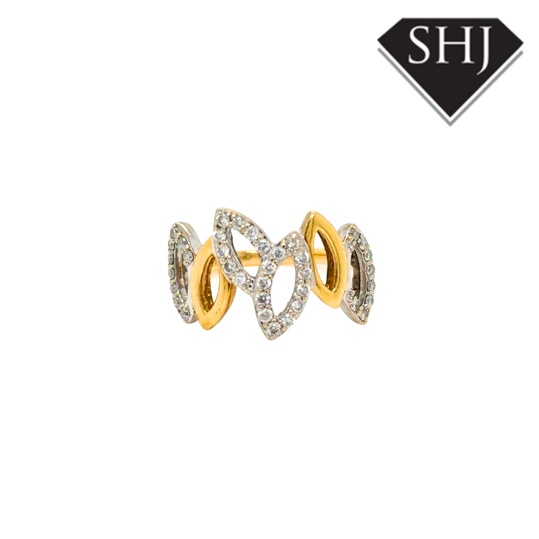 18ct Yellow & White Gold Diamond Cluster Ring