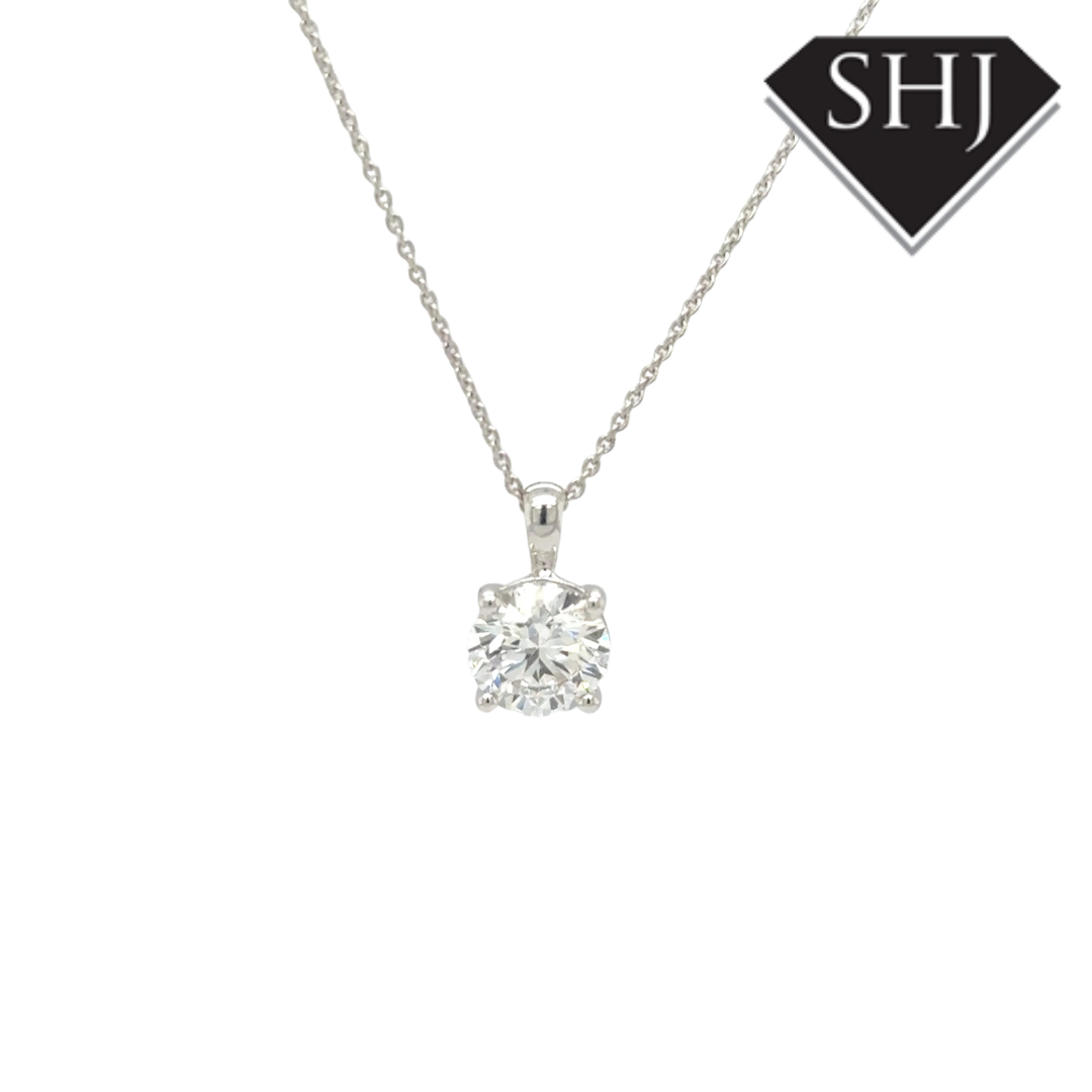 9ct White Gold Lab Grown 1.50ct Diamond Pendant