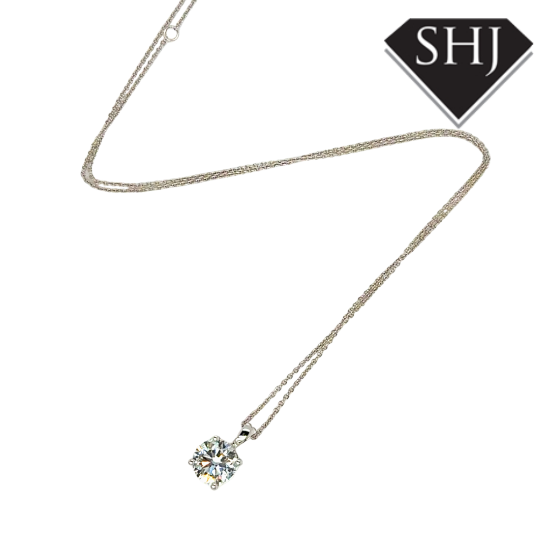 9ct White Gold Lab Grown 1.50ct Diamond Pendant