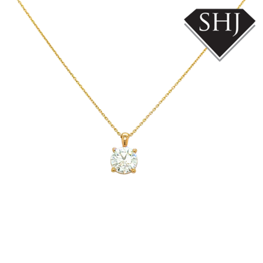 9ct Yellow Gold Lab Grown 1.50ct Diamond Pendant
