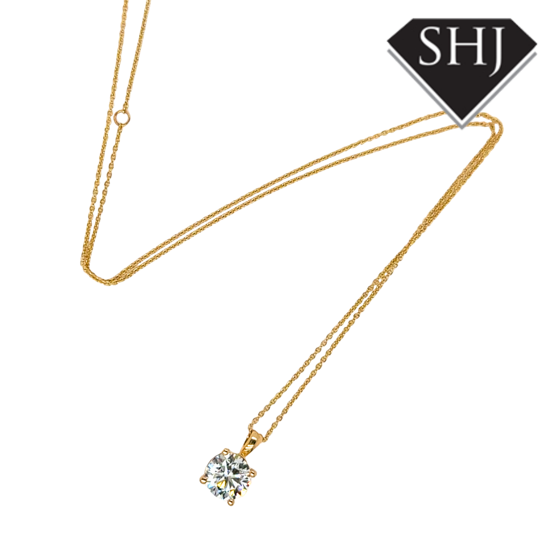 9ct Yellow Gold Lab Grown 1.50ct Diamond Pendant