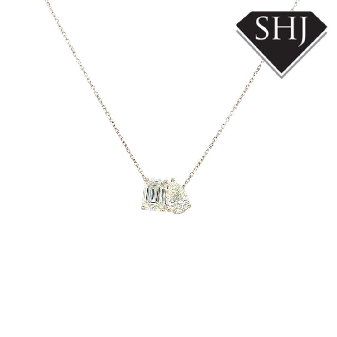 18ct White Gold Lab Grown Toi Moi 2.05ct Diamond Pendant