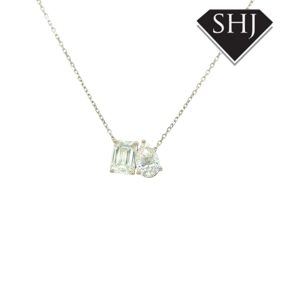 18ct White Gold Lab Grown Toi Moi 2.05ct Diamond Pendant