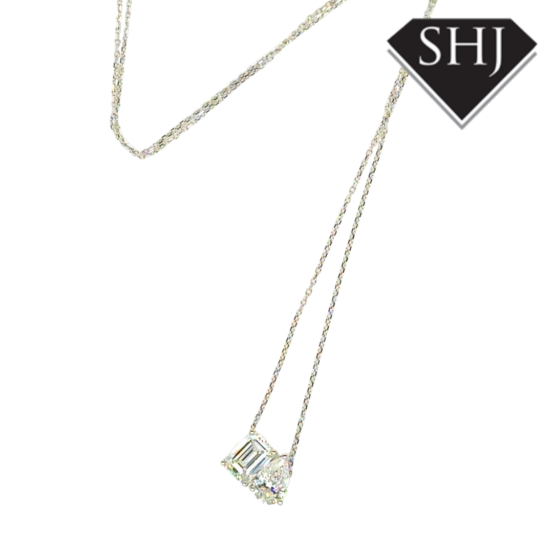 18ct White Gold Lab Grown Toi Moi 2.05ct Diamond Pendant
