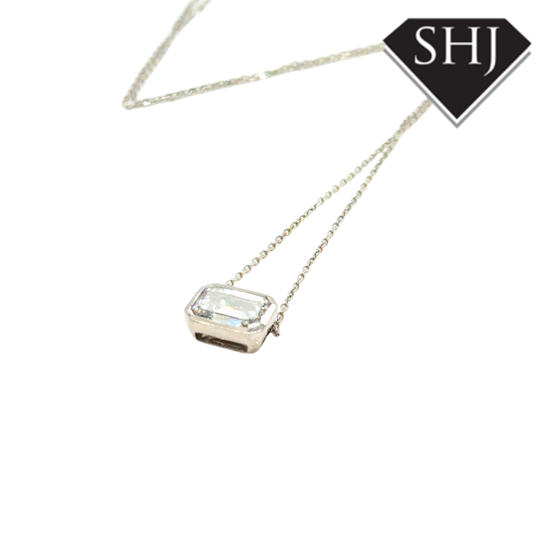 18ct White Gold Lab Grown Emerald 2.06ct Diamond Pendant