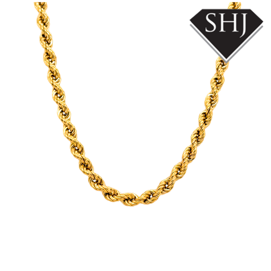 Silver Vermeil Gold Plated 18" Rope Chain Necklace