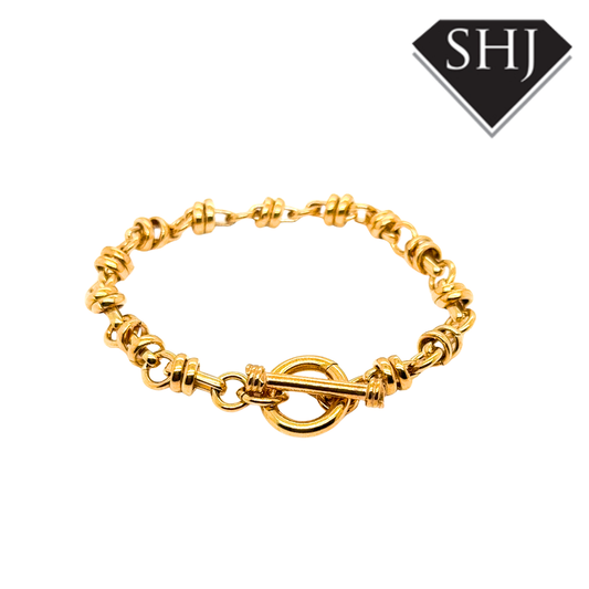 Silver Vermeil Gold Plated T-Bar Bracelet