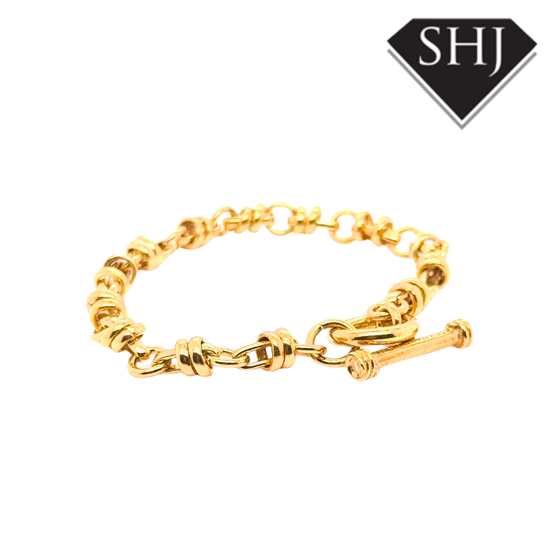 Silver Vermeil Gold Plated T-Bar Bracelet