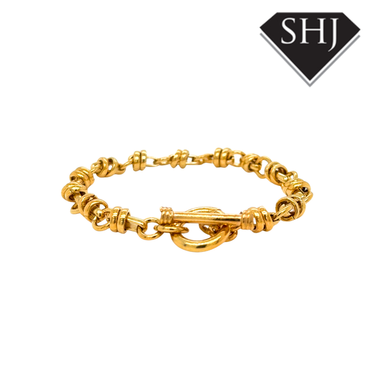 Silver Vermeil Gold Plated T-Bar Bracelet