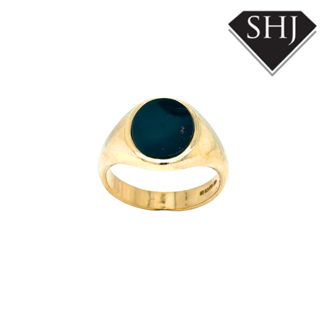 9ct Yellow Gold Blood Stone Signet Ring