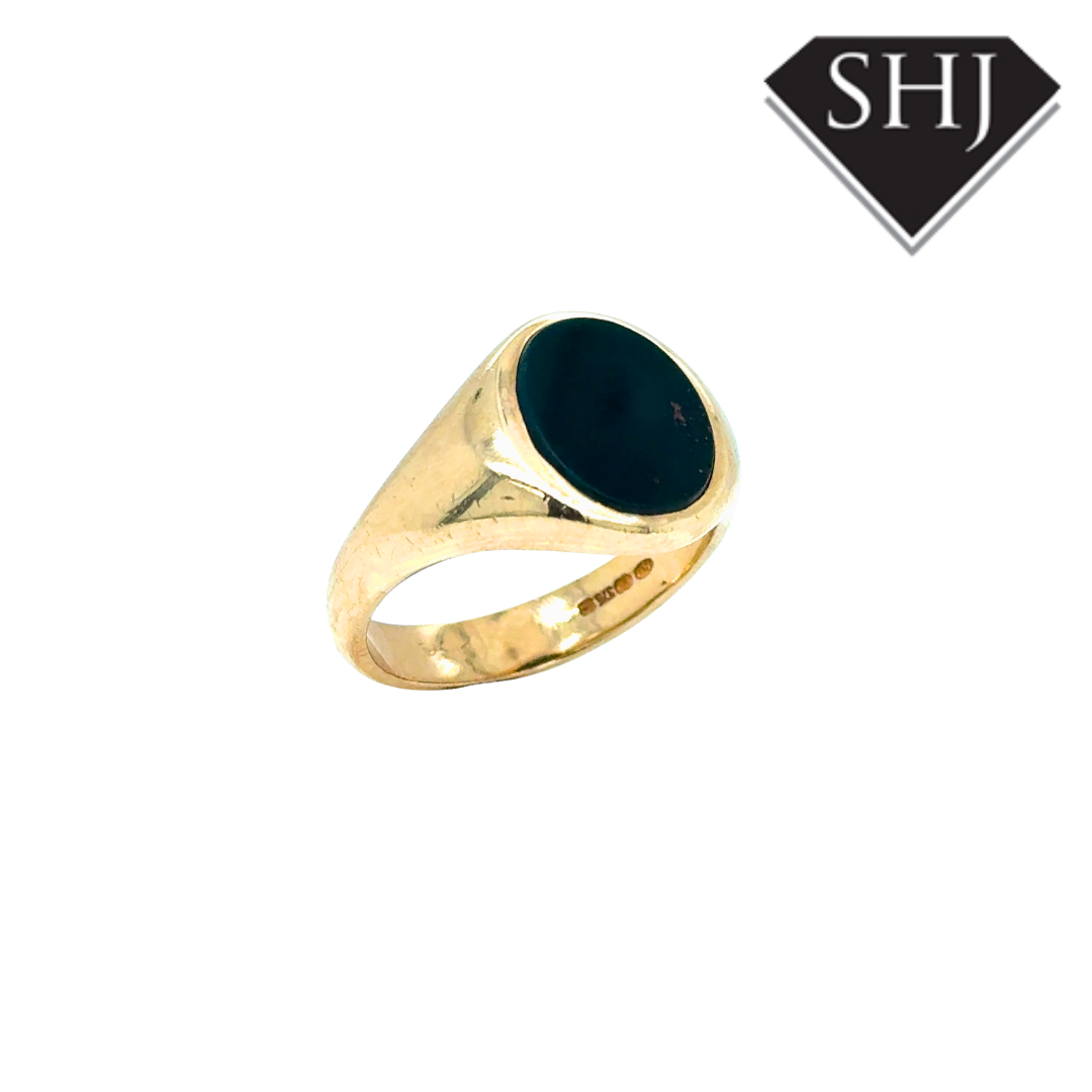 9ct Yellow Gold Blood Stone Signet Ring
