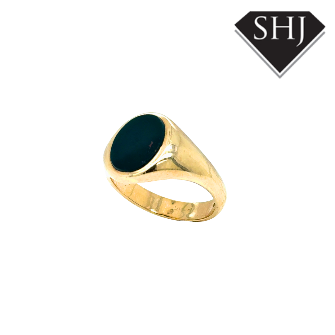 9ct Yellow Gold Blood Stone Signet Ring