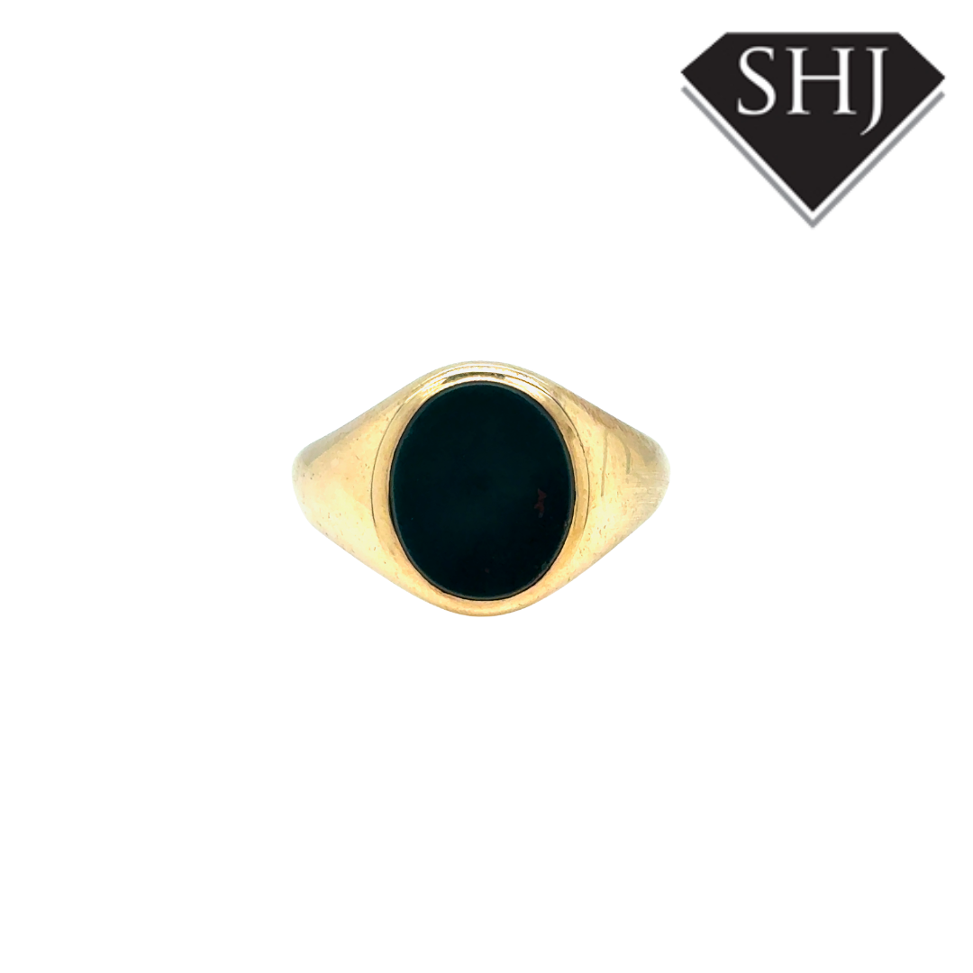 9ct Yellow Gold Blood Stone Signet Ring