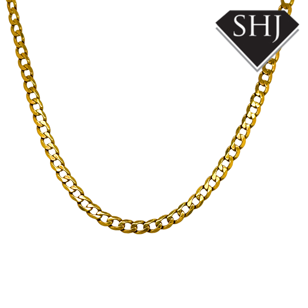 9ct Yellow Gold 11g Flat Curb 20” Chain