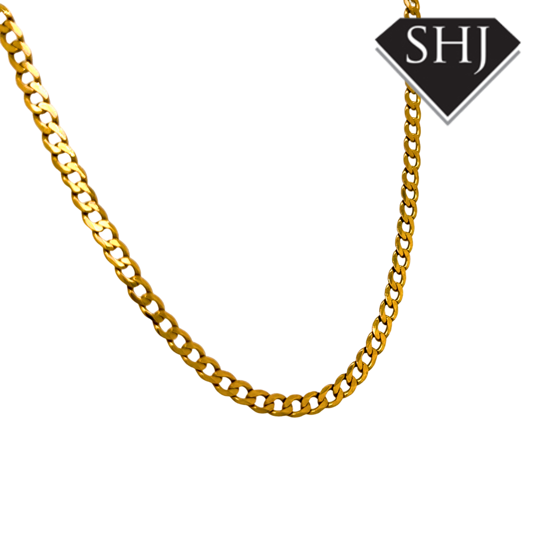 9ct Yellow Gold 11g Flat Curb 20” Chain