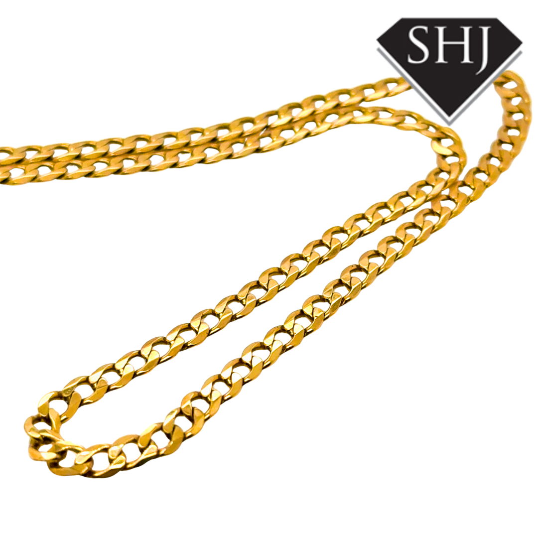 9ct Yellow Gold 11g Flat Curb 20” Chain