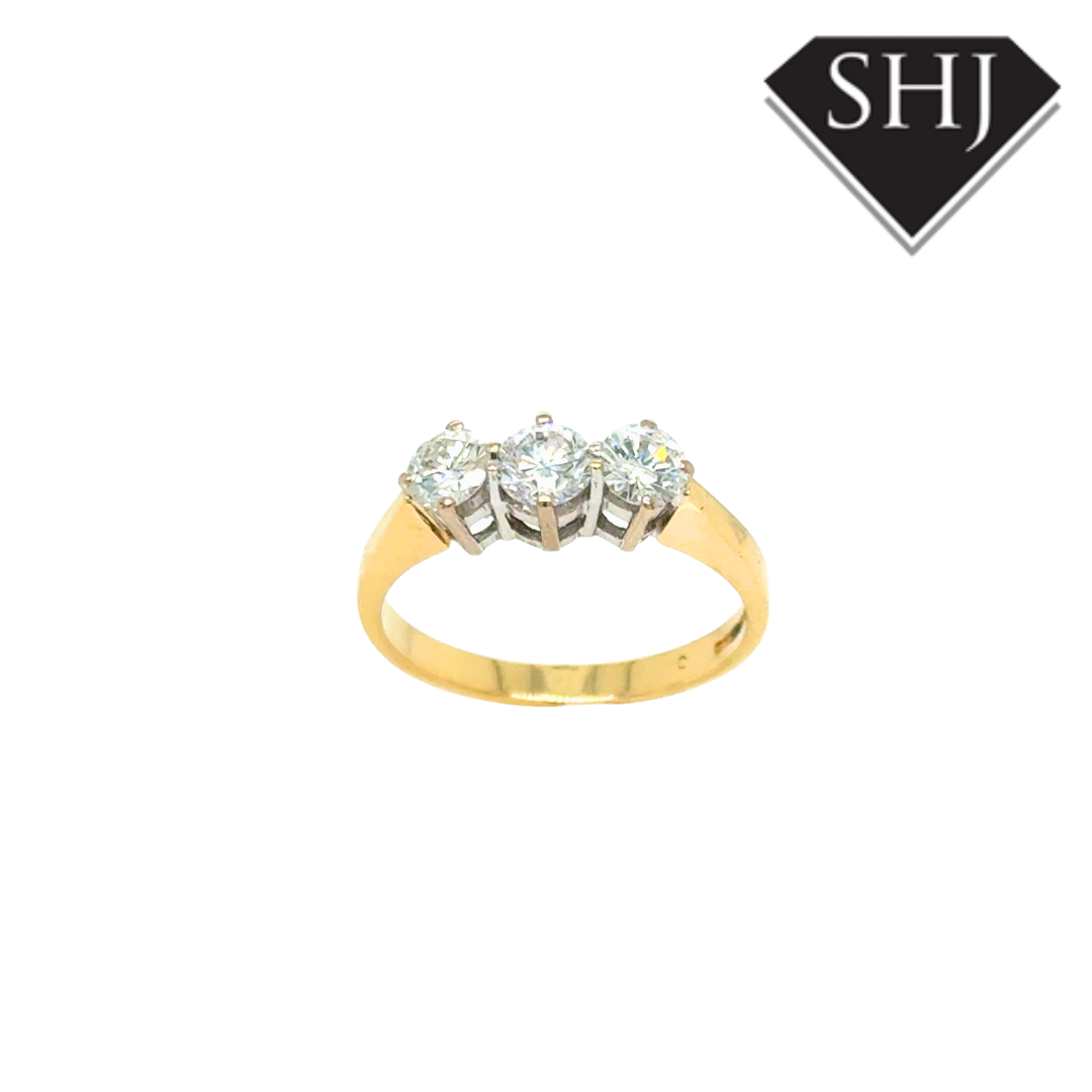 18ct Yellow Gold 3 Stone Diamond Ring