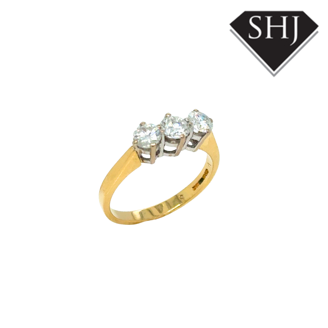 18ct Yellow Gold 3 Stone Diamond Ring