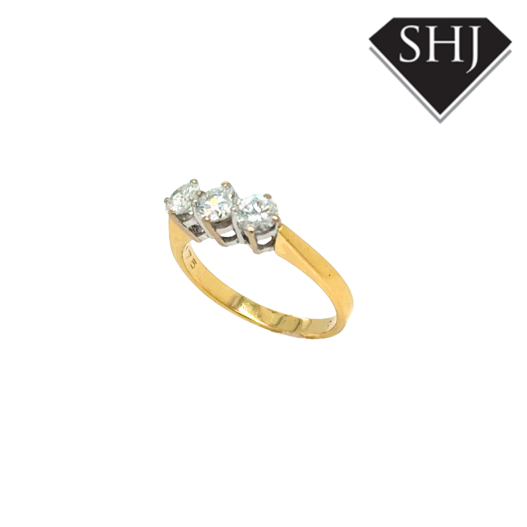18ct Yellow Gold 3 Stone Diamond Ring