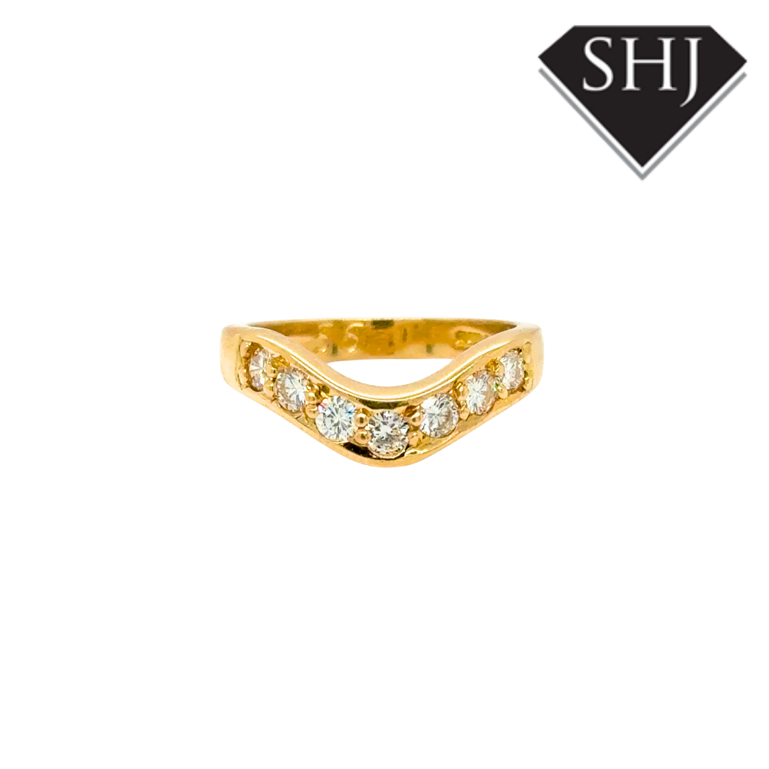 18ct Yellow Gold Wishbone Diamond Eternity Ring