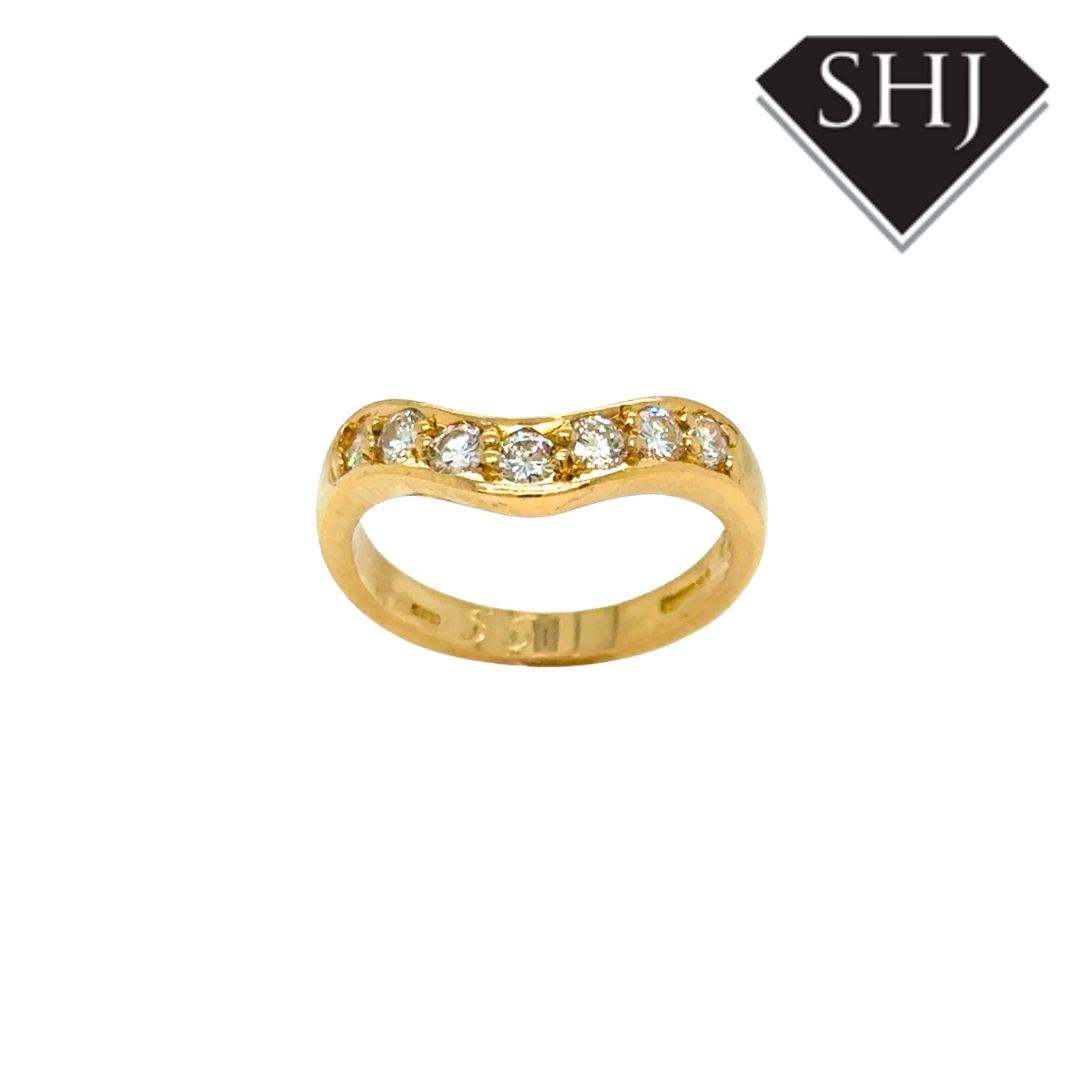 18ct Yellow Gold Wishbone Diamond Eternity Ring