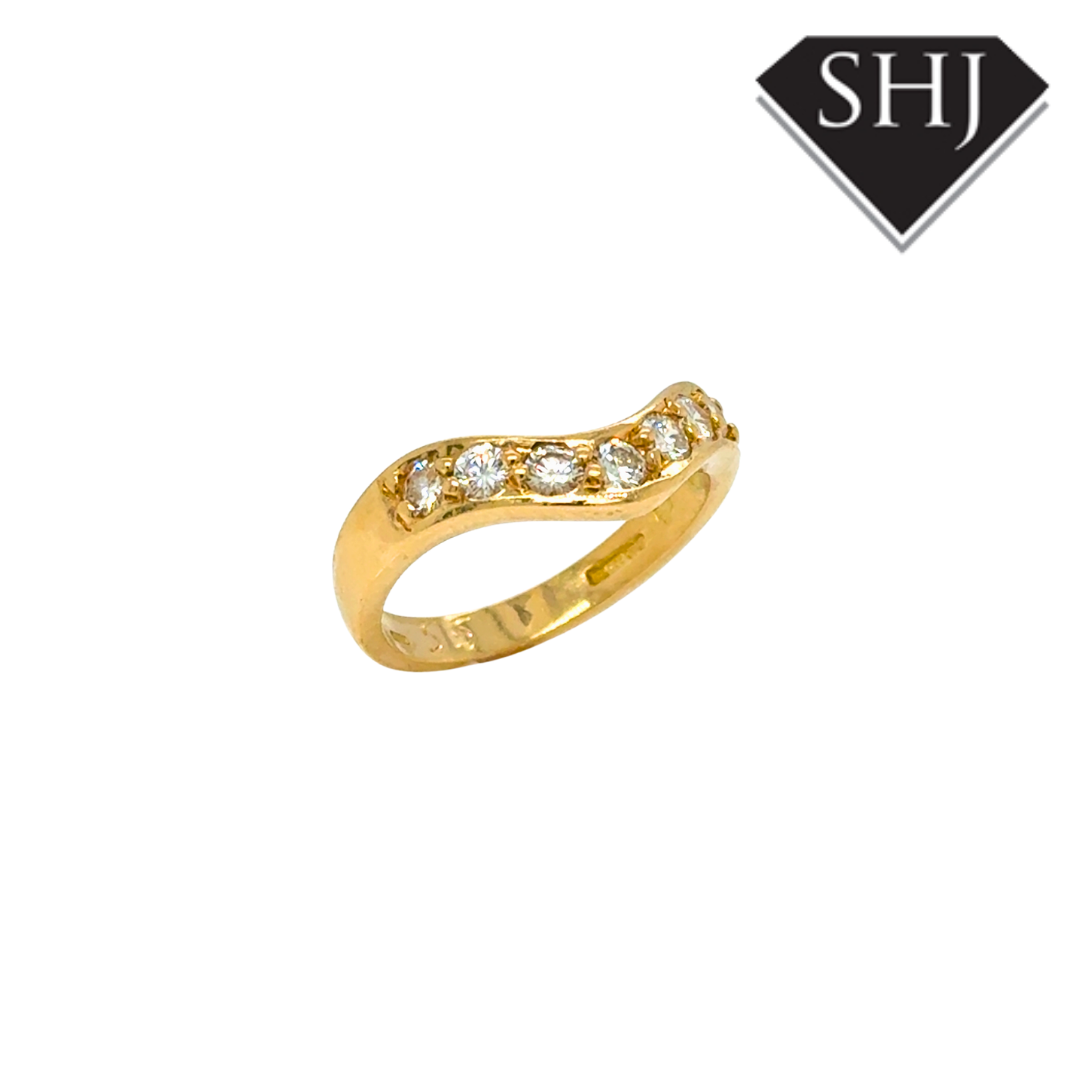 18ct Yellow Gold Wishbone Diamond Eternity Ring