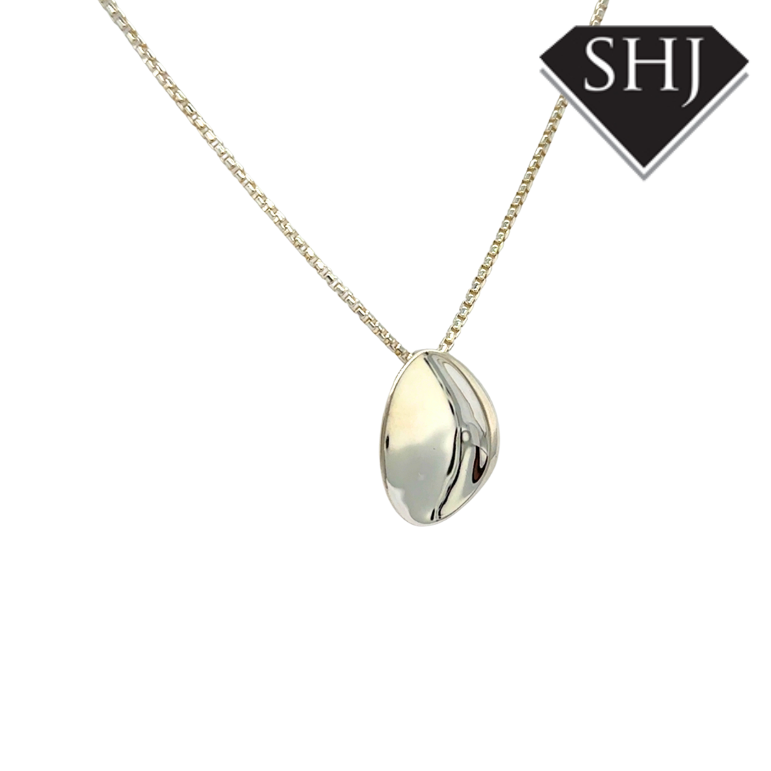 Silver Pebble Pendant & Chain